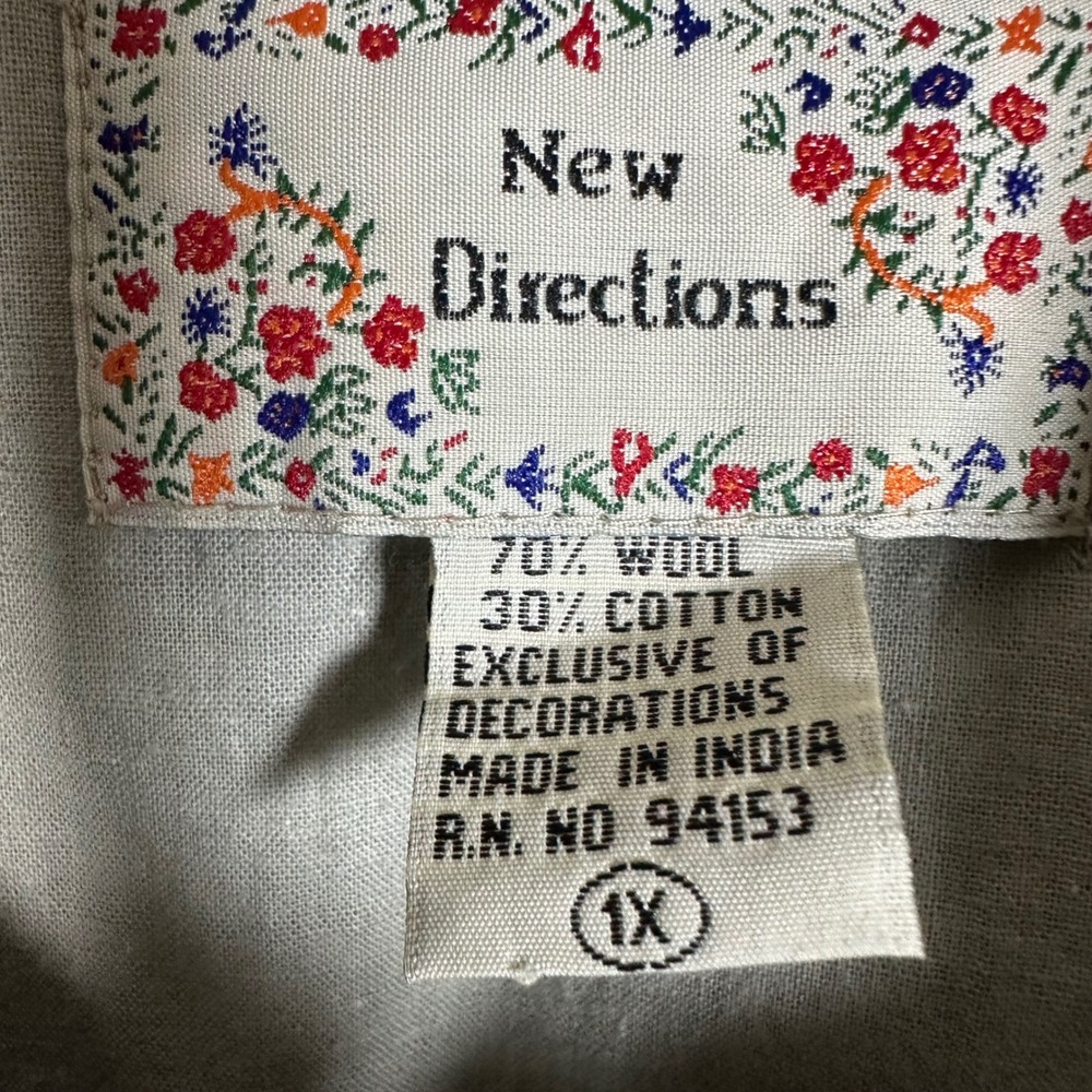 VTG New Directions Wool Vest Women's Plus 1X Fall Leaves Acorns Cottagecore - Picture 2 of 8